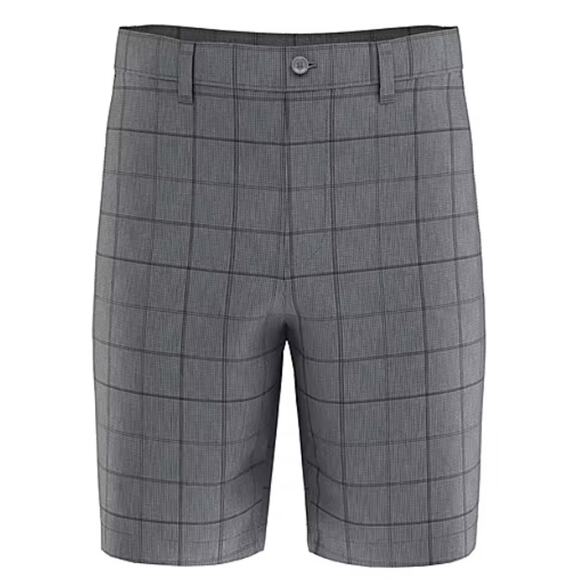 PGA TOUR Yes Golf Shorts 9" Stretch Fabric Window Pane Flat Front Flagstone 32" - Picture 1 of 6
